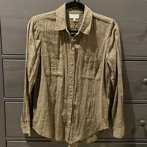 Lucky Brand Olive Button Down Shirt